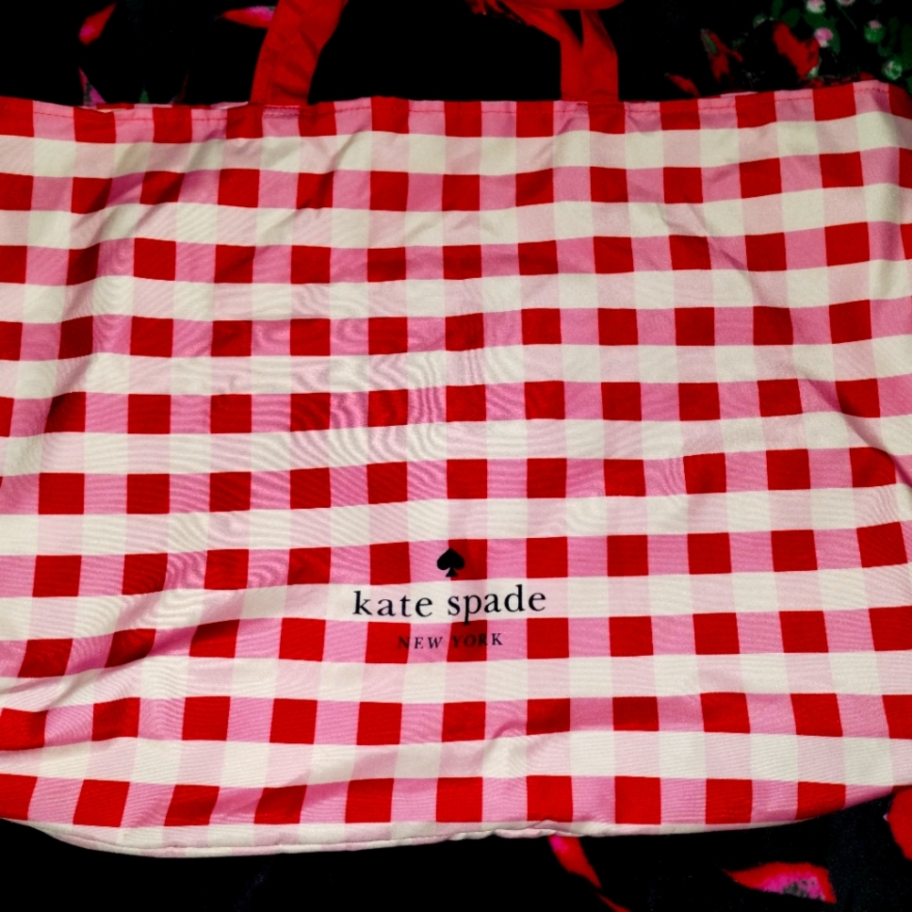 Kate Spade gingham tote with double handles